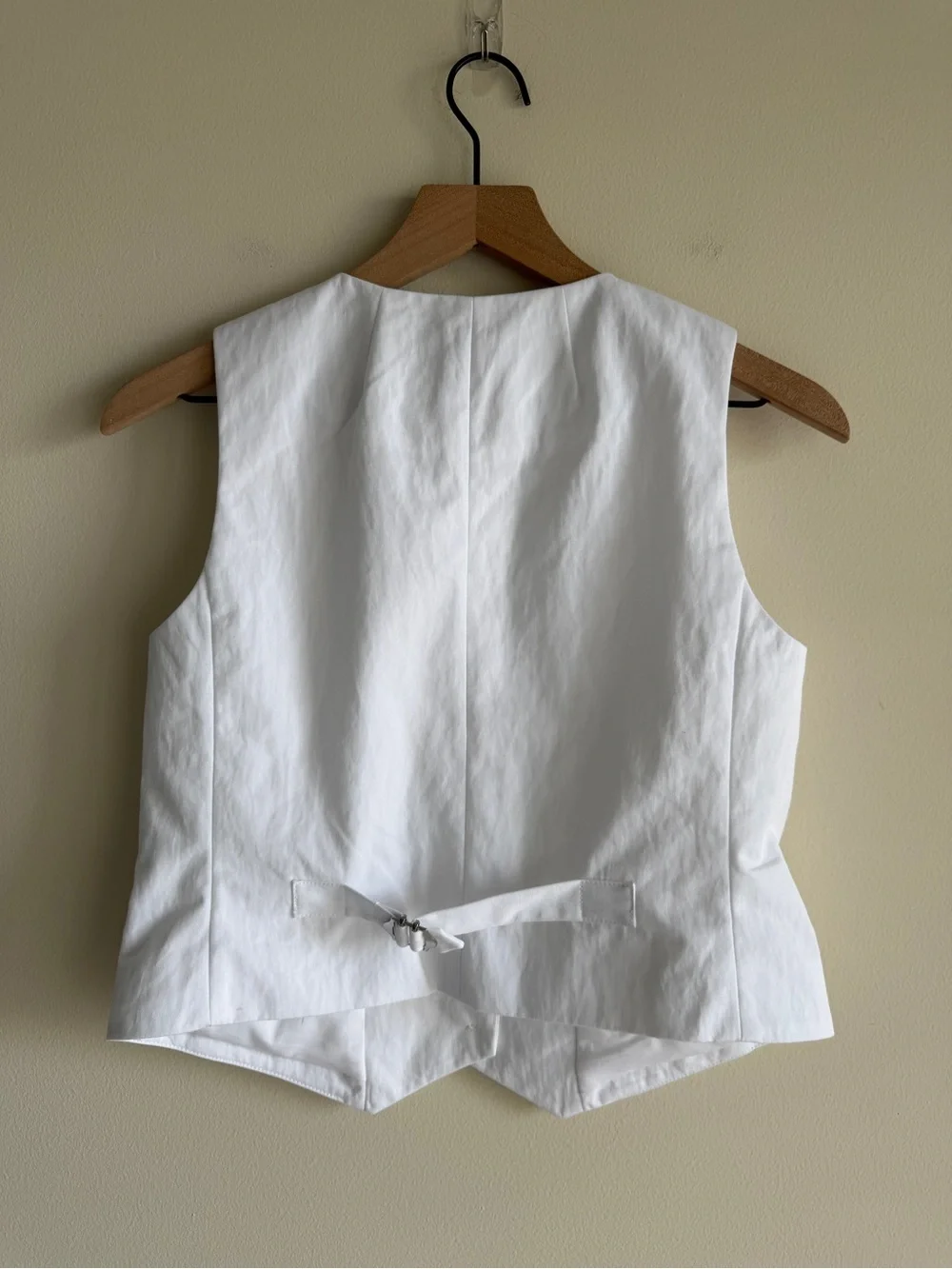 J.Crew Shrunken V-Neck Vest Top White Size 4 Cotton Blend NWT